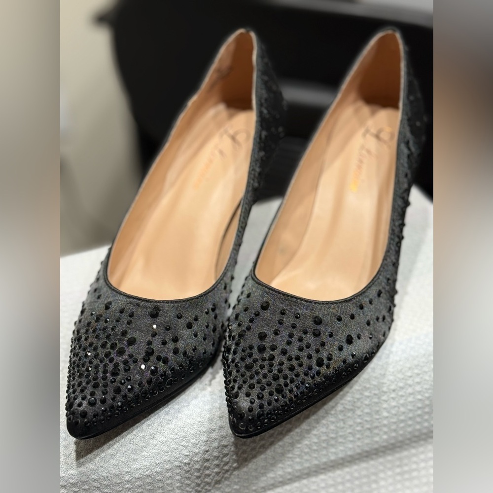 New Lauren Lorraine “Dazzle” Sparkling Rhinestone Women’s Black Pumps 7